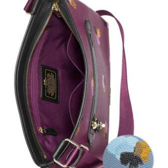 NWOT Coach Taylor Purple Floral Print Crossbody - Picture 2 of 10
